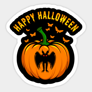 Funny Mothman Pumpkin Happy Halloween Sticker